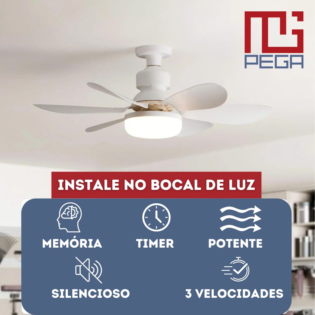 VENTILADOR C/ LED - CONTROLE REMOTO